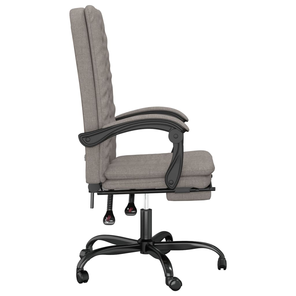 Bürostuhl mit Liegefunktion Taupe Stoff