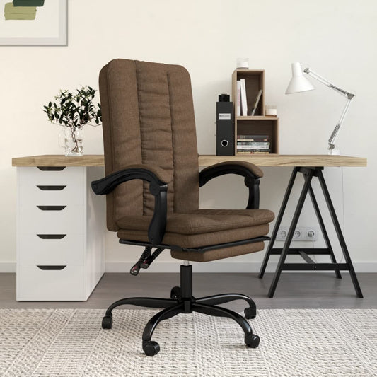 Bürostuhl mit Liegefunktion Braun Stoff