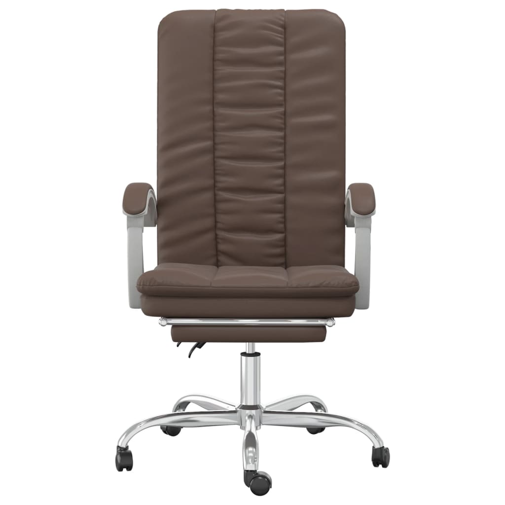 Bürostuhl mit Liegefunktion Braun Kunstleder