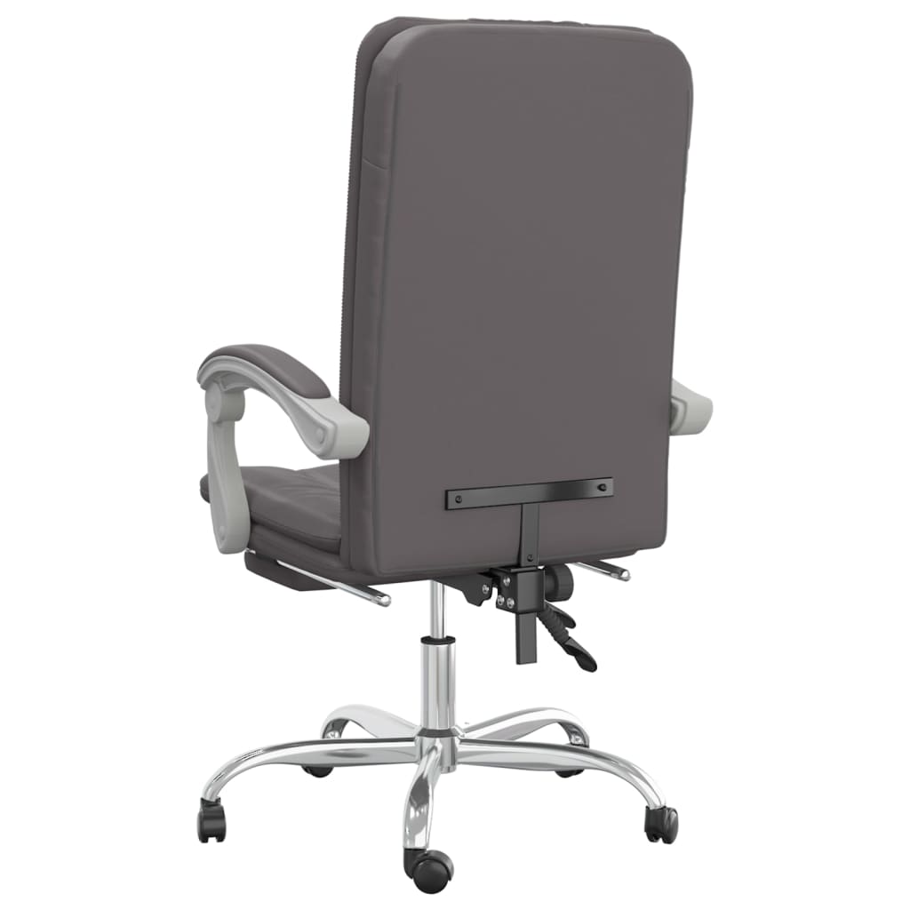 Bürostuhl mit Liegefunktion Grau Kunstleder