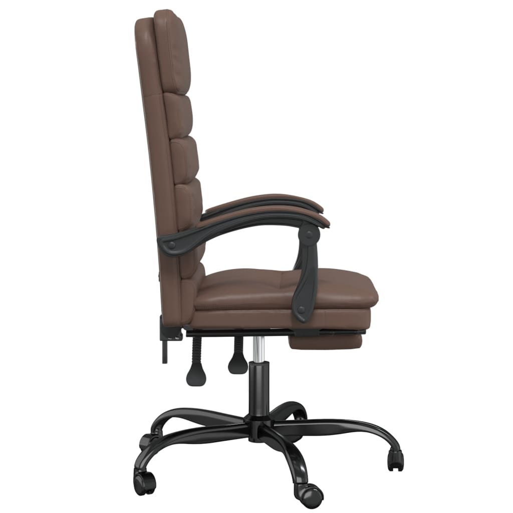 Bürostuhl mit Massagefunktion Braun Kunstleder