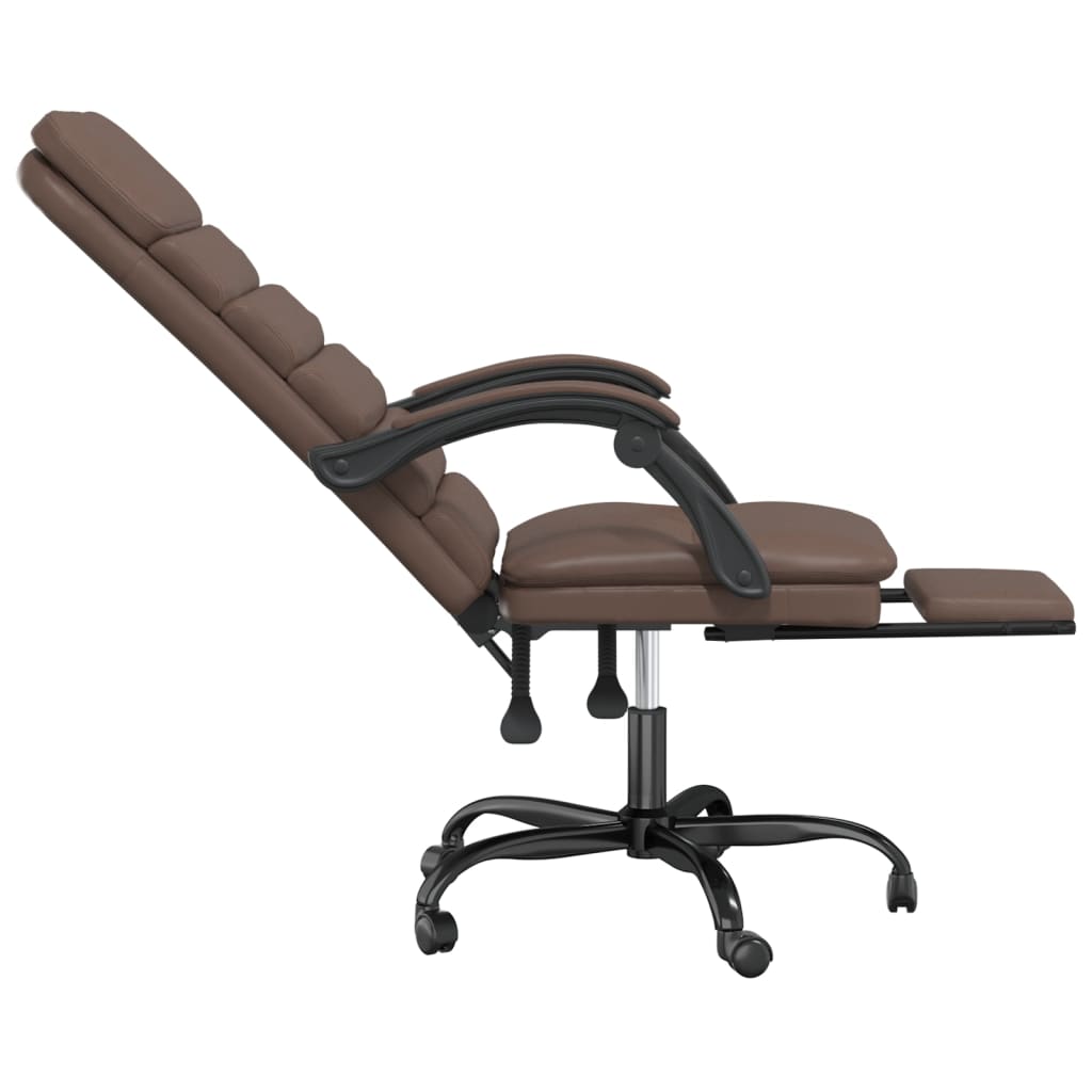 Bürostuhl mit Massagefunktion Braun Kunstleder