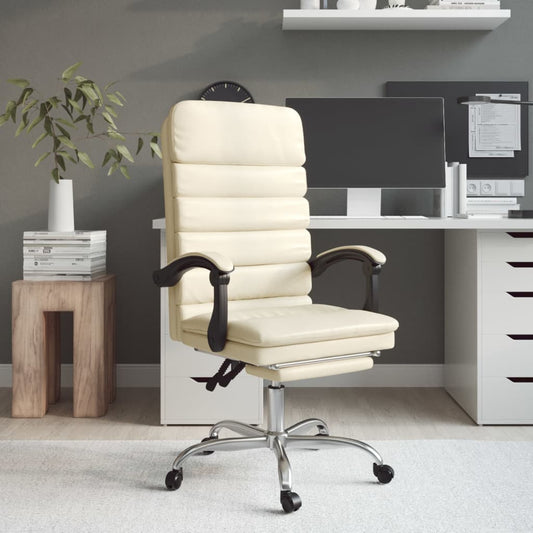 Bürostuhl mit Massagefunktion Creme Kunstleder