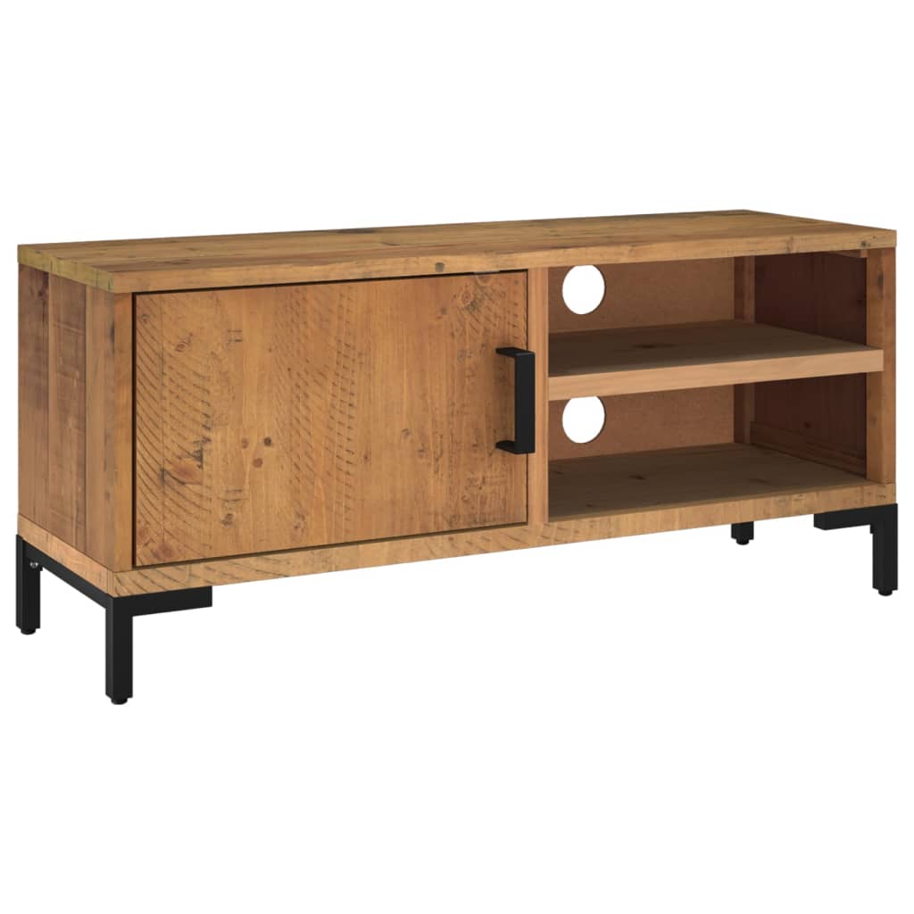 TV-Schrank Braun 90x30x40 cm Massivholz Kiefer