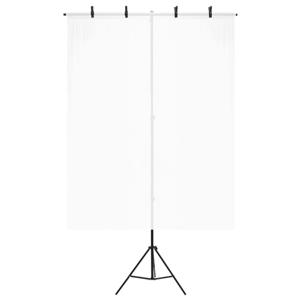 Hintergrundständer T-Form Schwarz 151x60x(70-200) cm