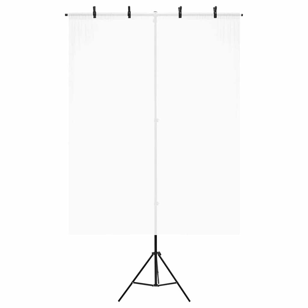 Hintergrundständer T-Form Schwarz 151x60x(70-200) cm