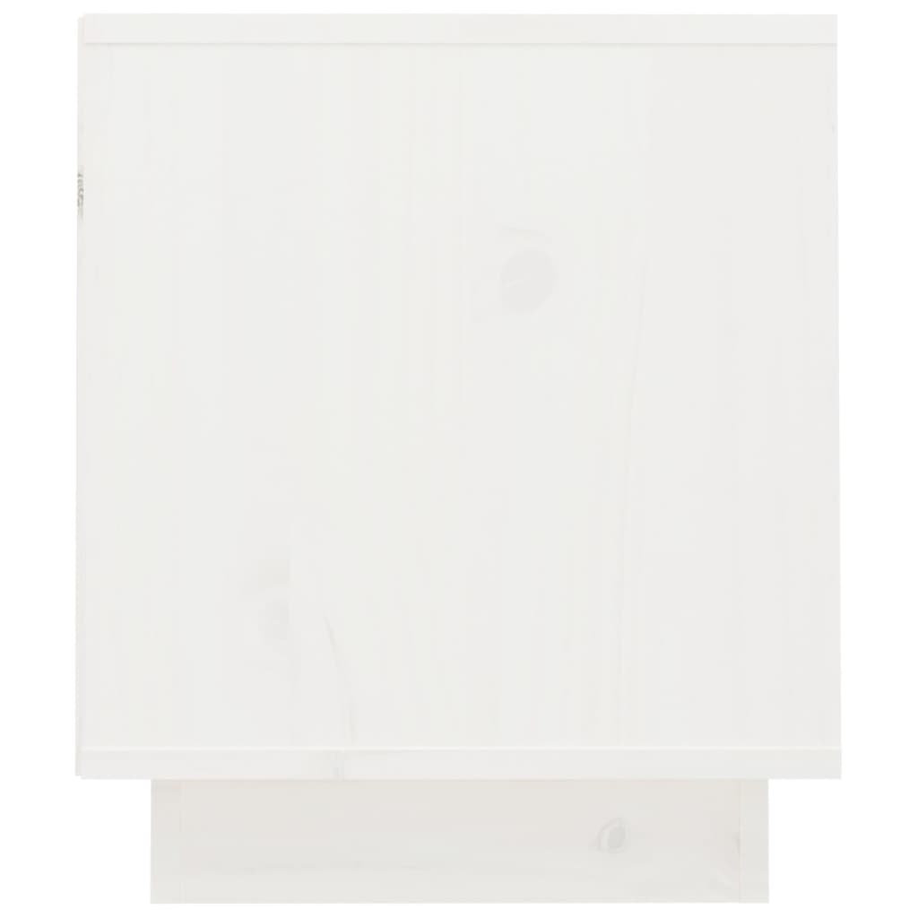 Meuble TV blanc 70x34x40 cm en bois de pin massif