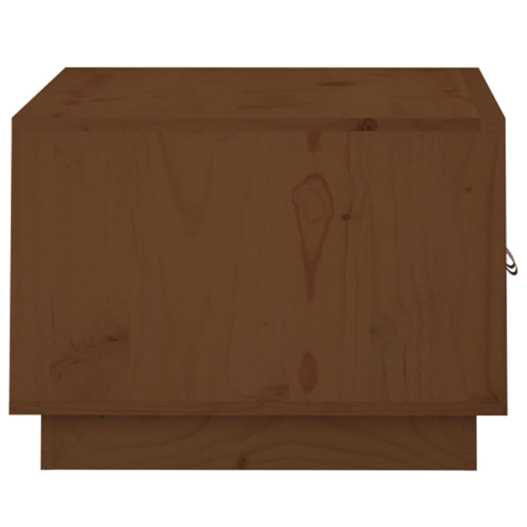 Table basse marron miel 80x50x35 cm en bois de pin massif