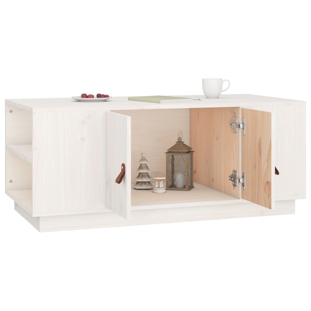 Coffee Table White 100x50x41 cm Solid Pine