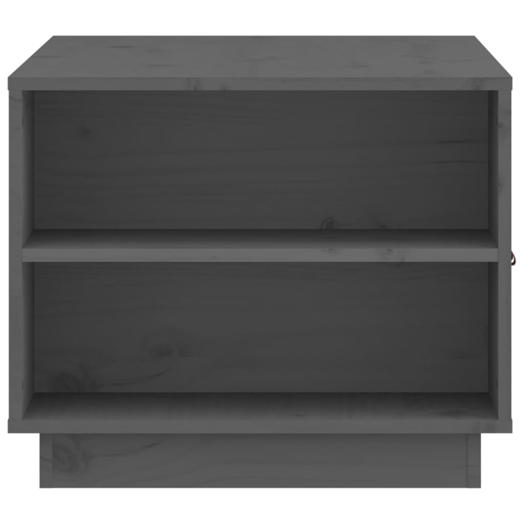 Table basse grise 100x50x41 cm en bois de pin massif