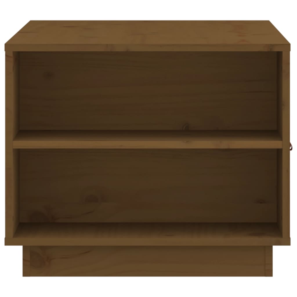 Table basse marron miel 100x50x41 cm en bois de pin massif
