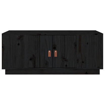 Couchtisch Schwarz 100x50x41 cm Massivholz Kiefer