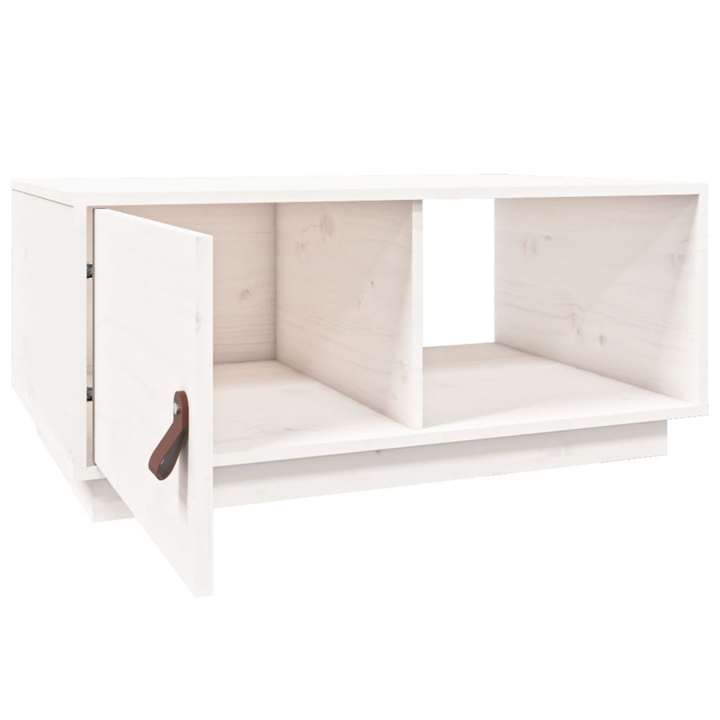 Coffee Table White 80x50x35.5 cm Solid Pine