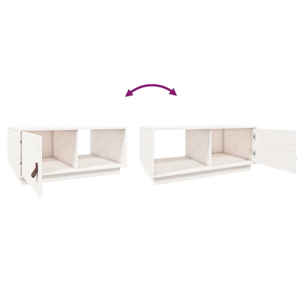 Coffee Table White 80x50x35.5 cm Solid Pine