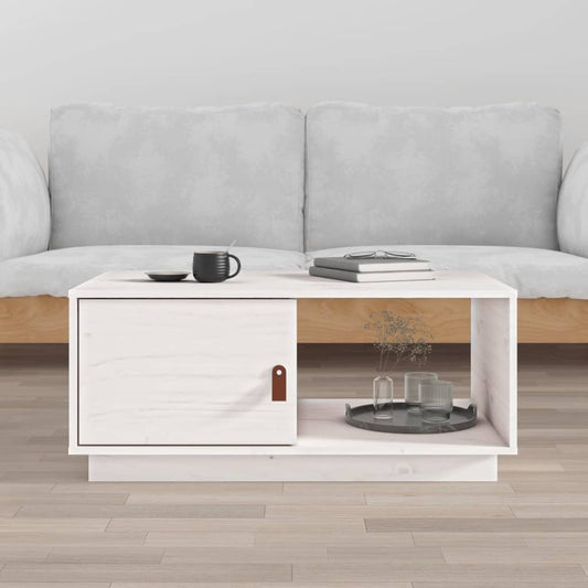 Coffee Table White 80x50x35.5 cm Solid Pine