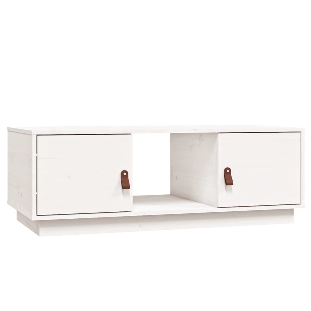 Coffee Table White 100x50x35 cm Solid Pine