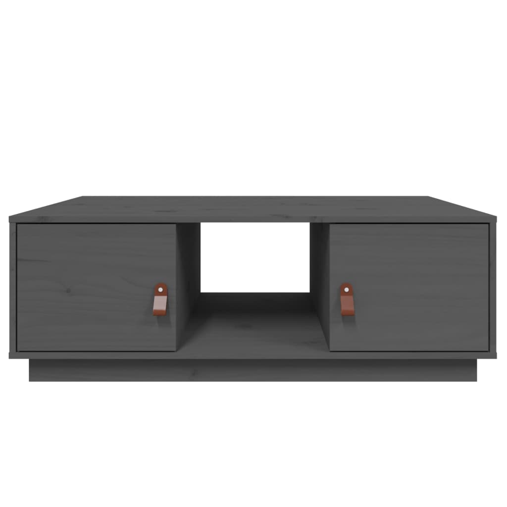 Table basse grise 100x50x35 cm en bois de pin massif