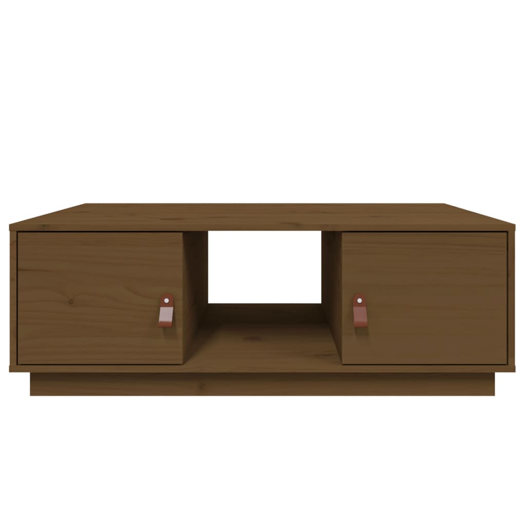 Table basse marron miel 100x50x35 cm en bois de pin massif