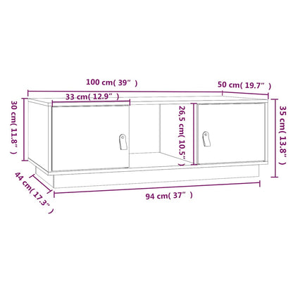 Couchtisch Honigbraun 100x50x35 cm Massivholz Kiefer