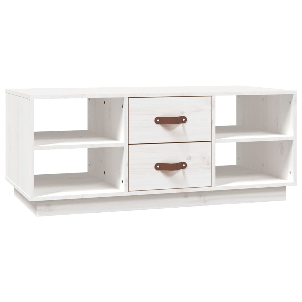 Coffee Table White 100x50x41 cm Solid Pine