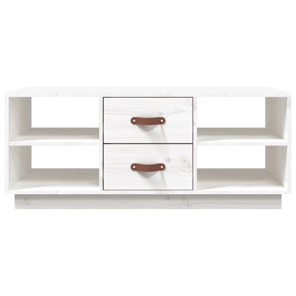 Coffee Table White 100x50x41 cm Solid Pine