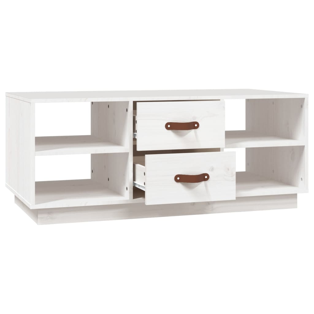 Coffee Table White 100x50x41 cm Solid Pine
