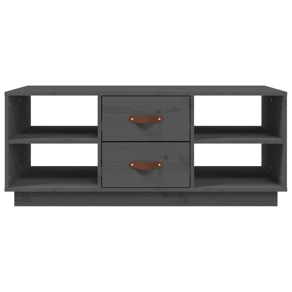 Table basse grise 100x50x41 cm en bois de pin massif