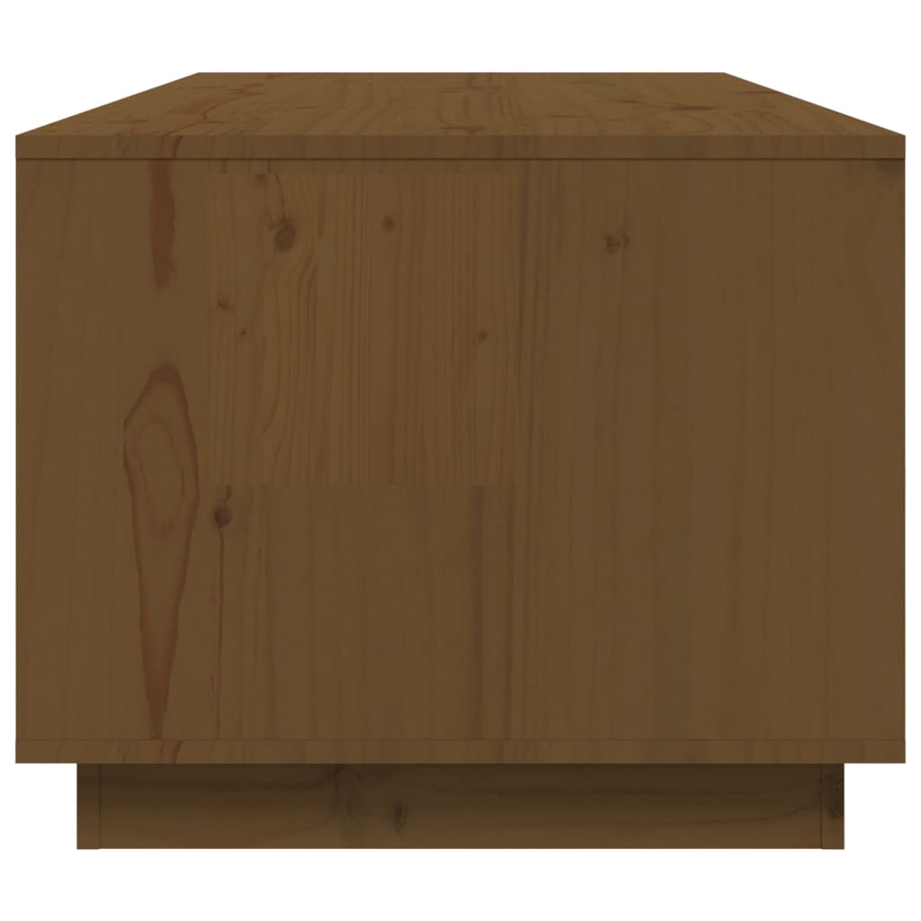 Table basse marron miel 100x50x41 cm en bois de pin massif