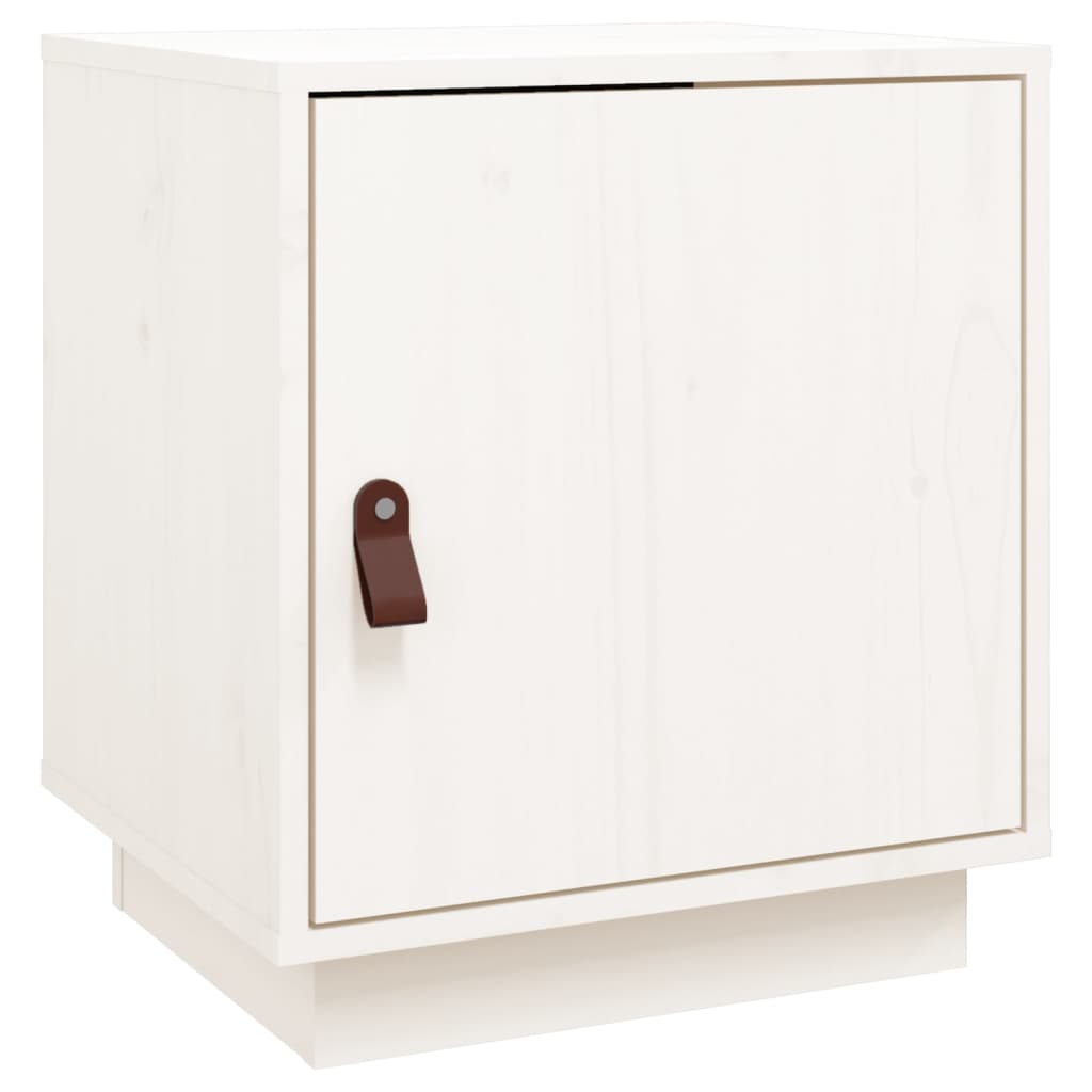 Bedside Table White 40x34x45 cm Solid Pine