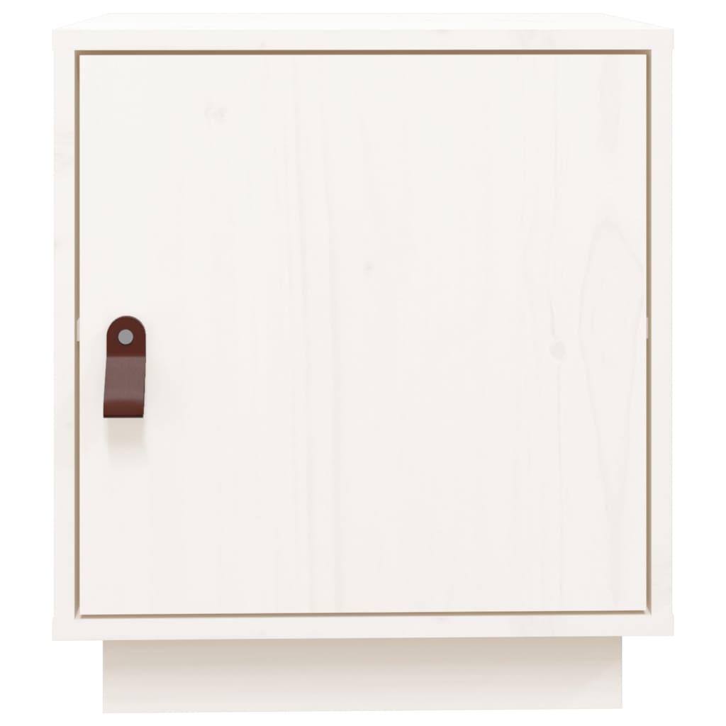 Bedside Table White 40x34x45 cm Solid Pine