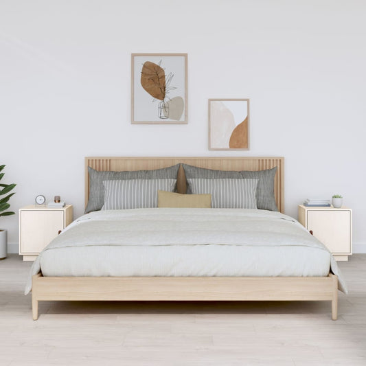 Bedside tables 2 pcs. White 40x34x45 cm solid pine wood