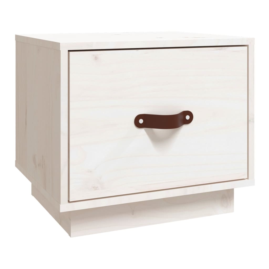 Bedside Table White 40x34x35 cm Solid Pine