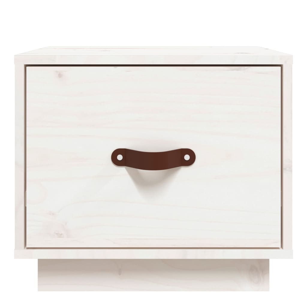 Bedside Table White 40x34x35 cm Solid Pine
