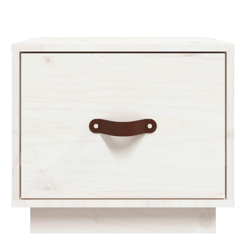 Bedside tables 2 pcs. White 40x34x35 cm solid pine wood