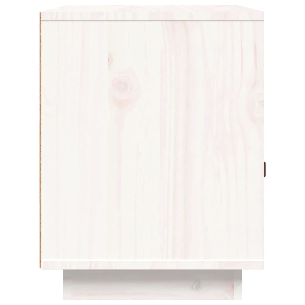 Table de chevet blanche 40x34x45 cm en bois de pin massif
