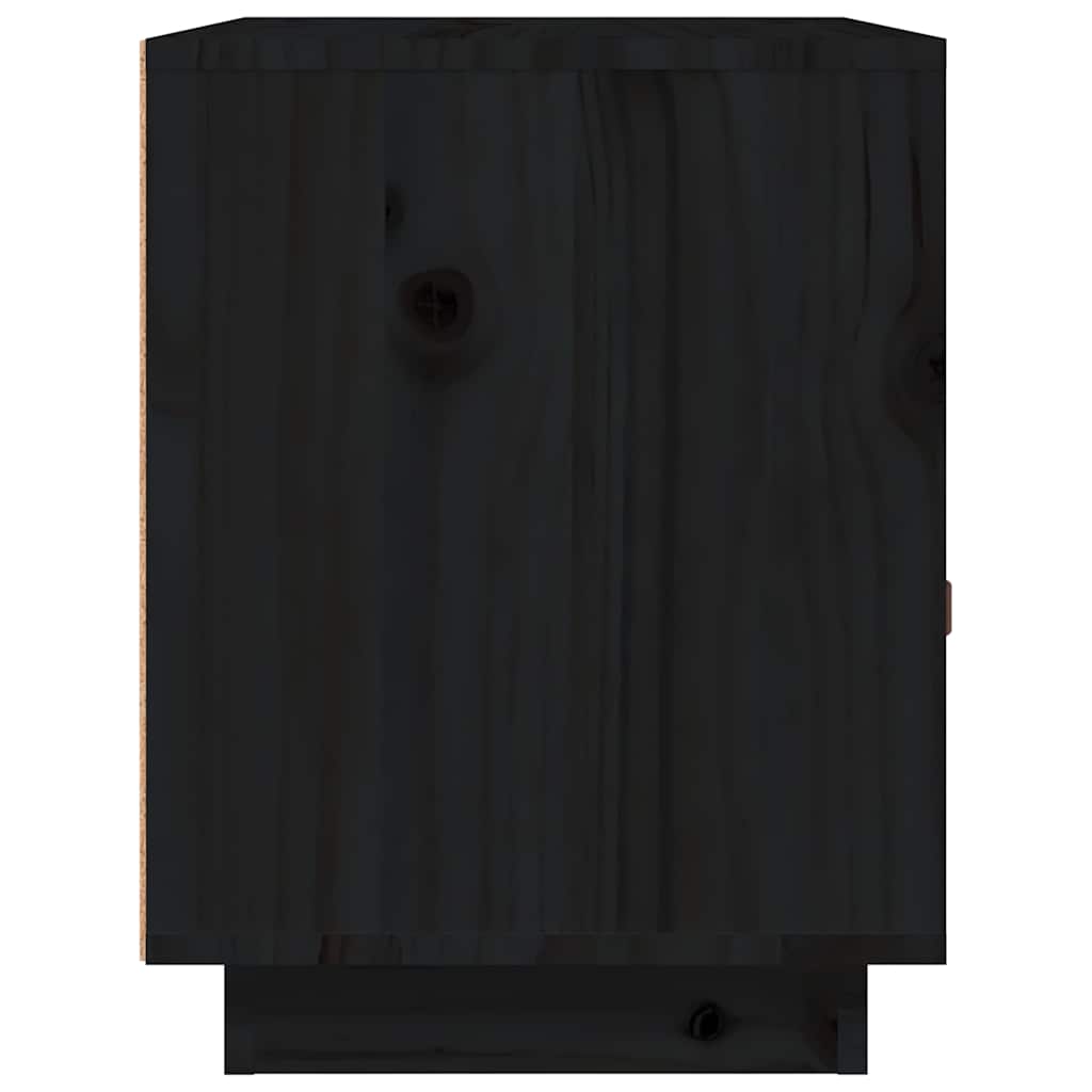 Nachttische 2 Stk. Schwarz 40x34x45 cm Massivholz Kiefer