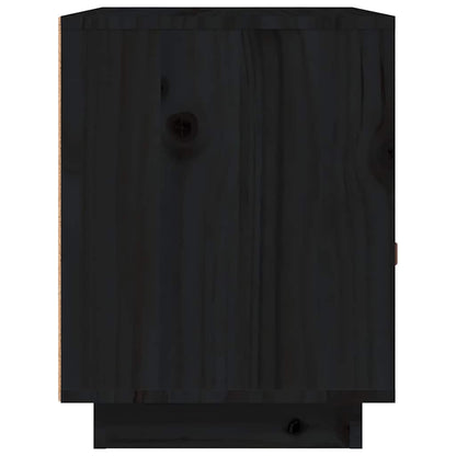 Nachttische 2 Stk. Schwarz 40x34x45 cm Massivholz Kiefer