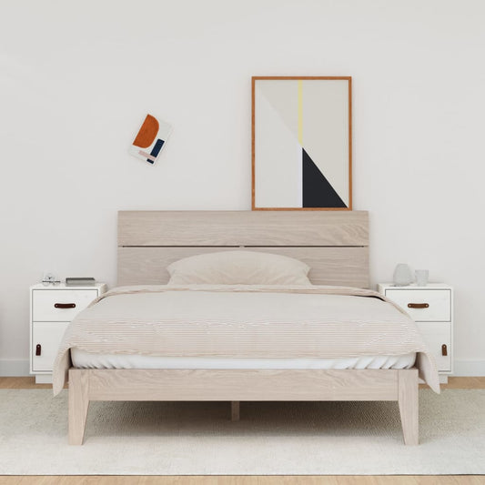 Bedside tables 2 pcs. White 40x34x55 cm solid pine wood