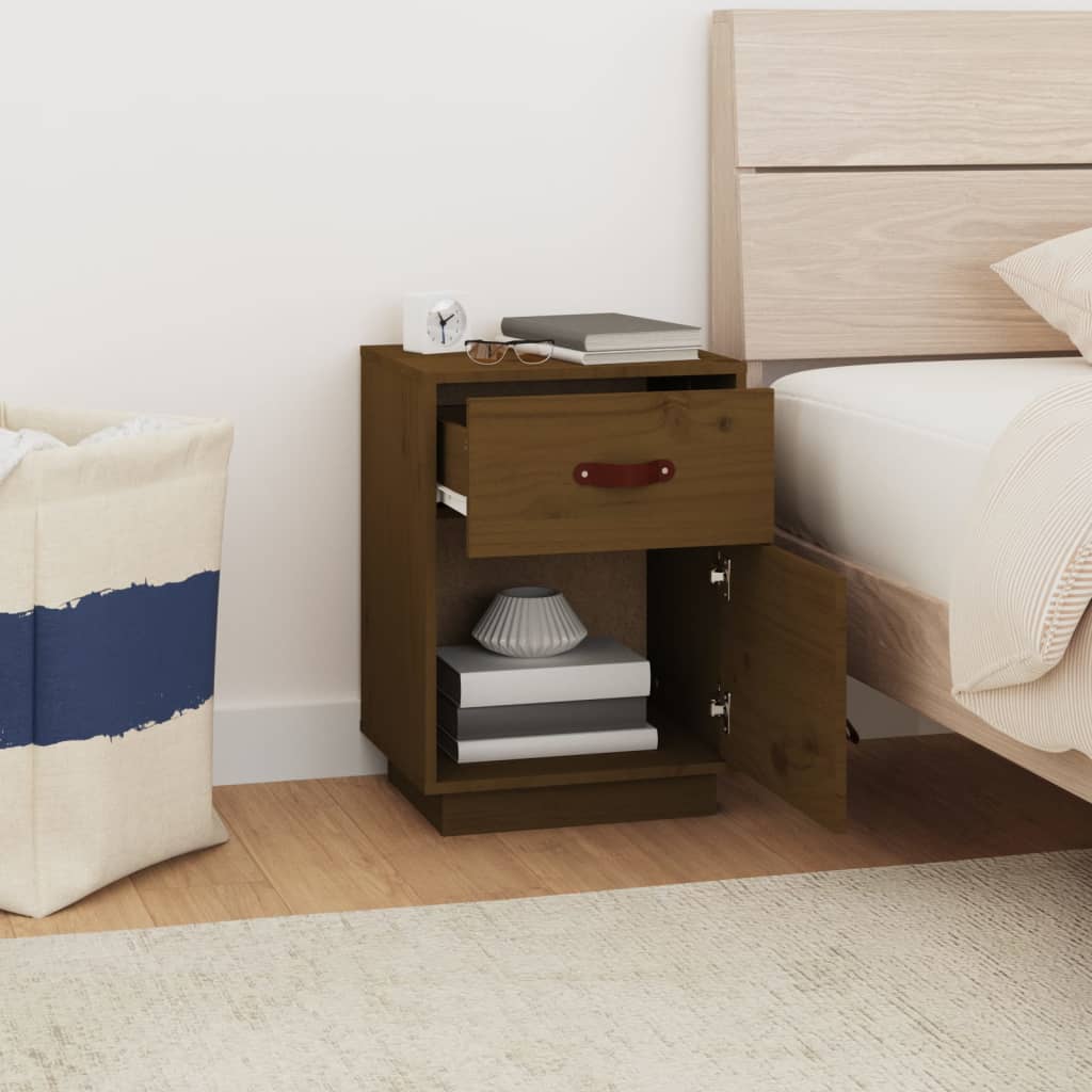 Bedside tables 2 pcs. Honey brown 40x34x55 cm solid pine wood