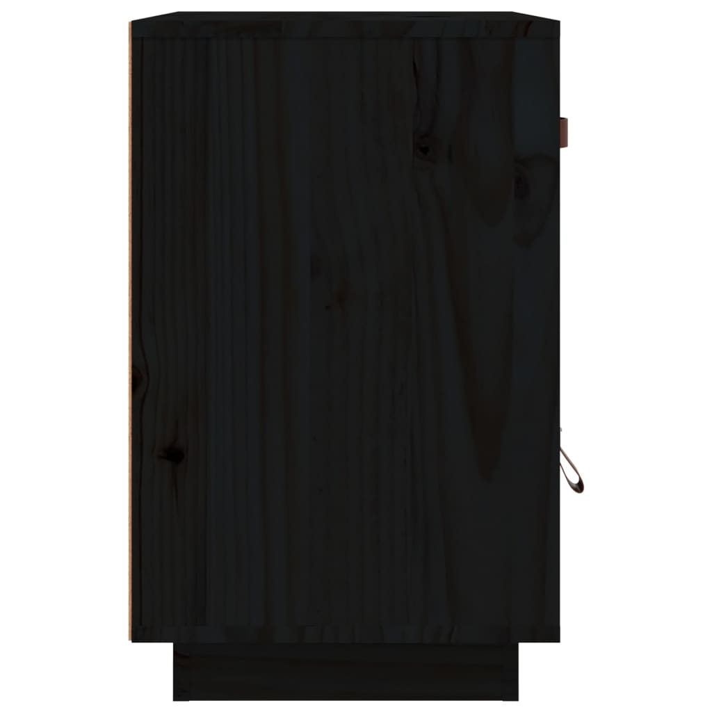 Bedside Table Black 40x34x55 cm Solid Pine