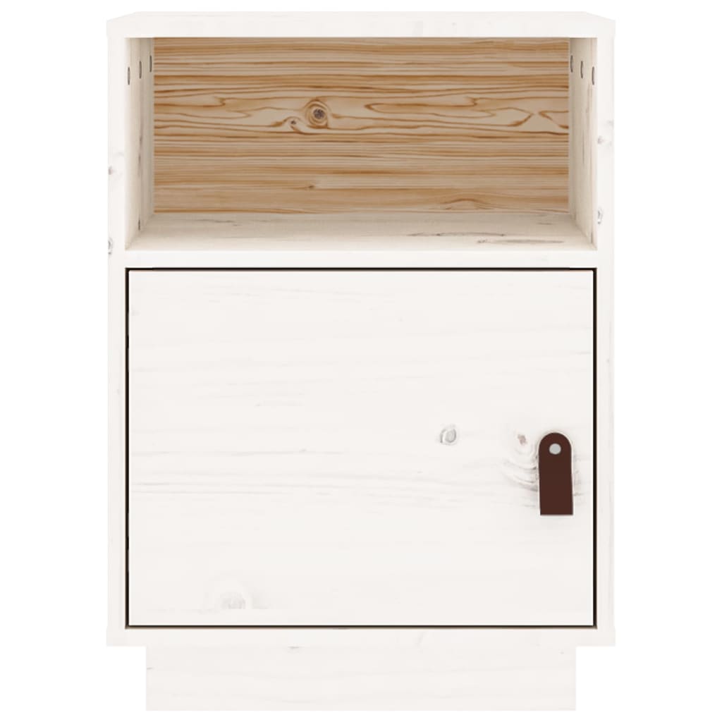 Bedside tables 2 pcs. White 40x34x55 cm solid pine wood