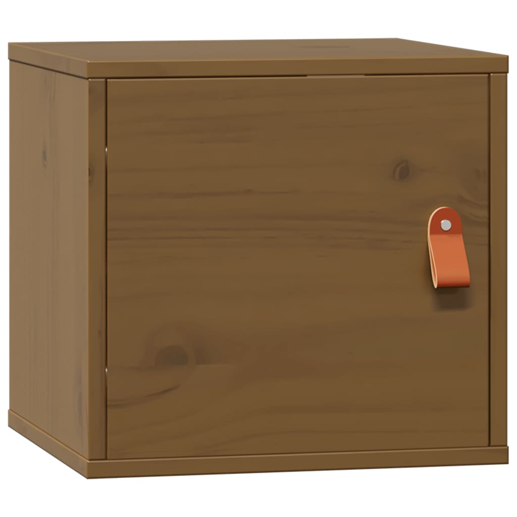 Armoire murale marron miel 31,5x30x30 cm en bois de pin massif