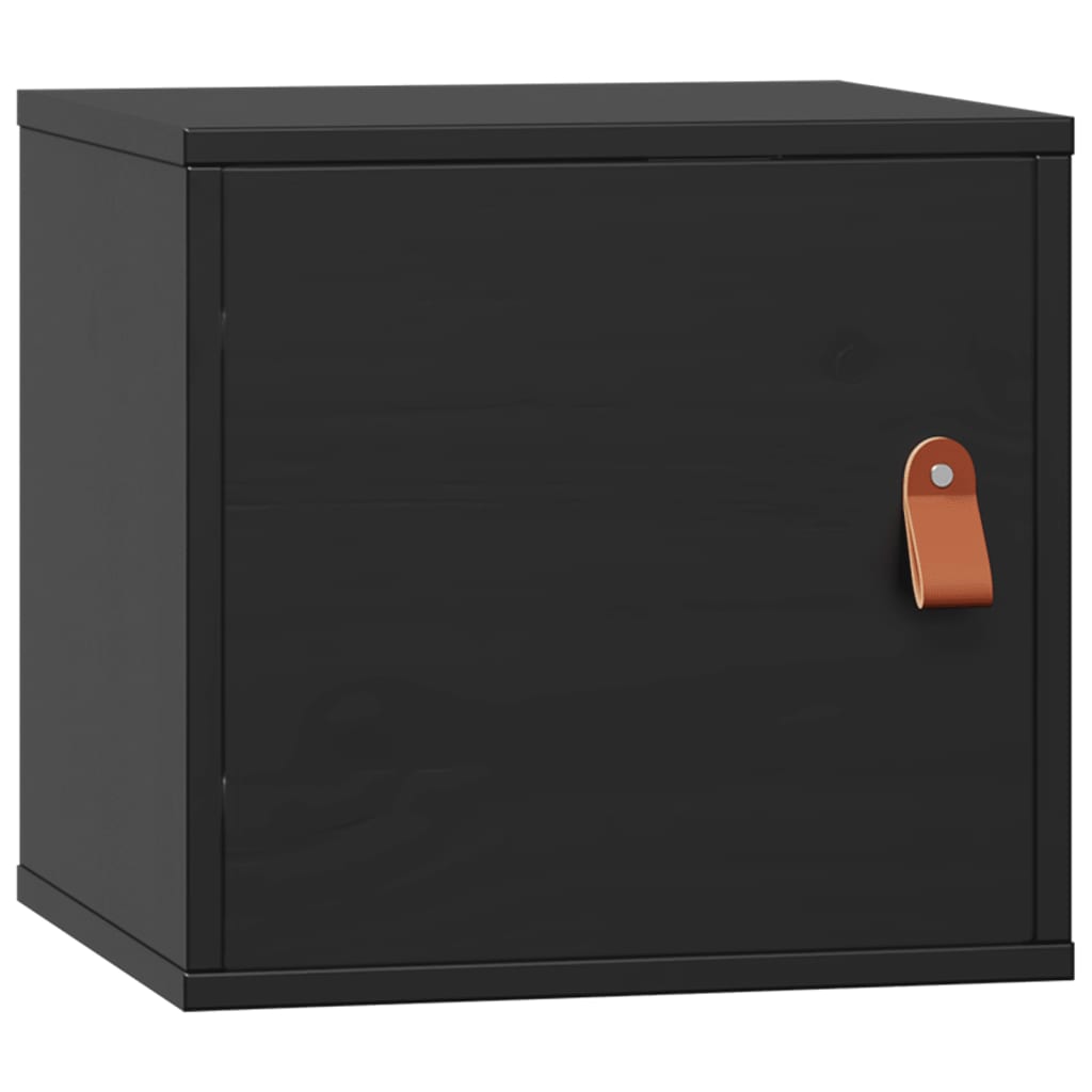 Wandschrank Schwarz 31,5x30x30 cm Massivholz Kiefer