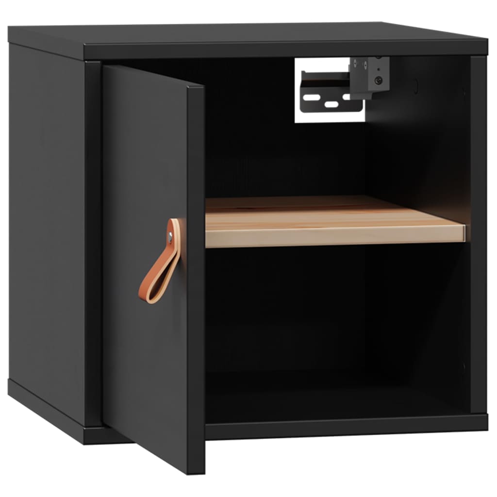 Wandschrank Schwarz 31,5x30x30 cm Massivholz Kiefer