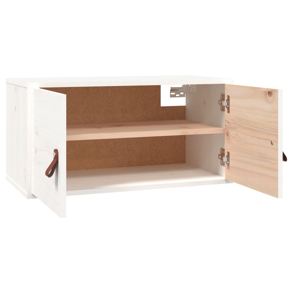 Wandschrank Weiß 60x30x30 cm Massivholz Kiefer