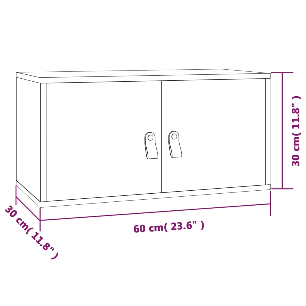 Armoire murale marron miel 60x30x30 cm en bois de pin massif