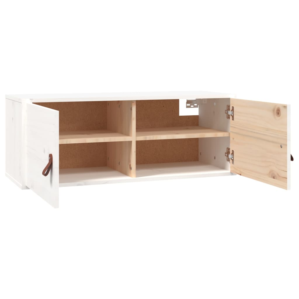 Wandschrank Weiß 80x30x30 cm Massivholz Kiefer