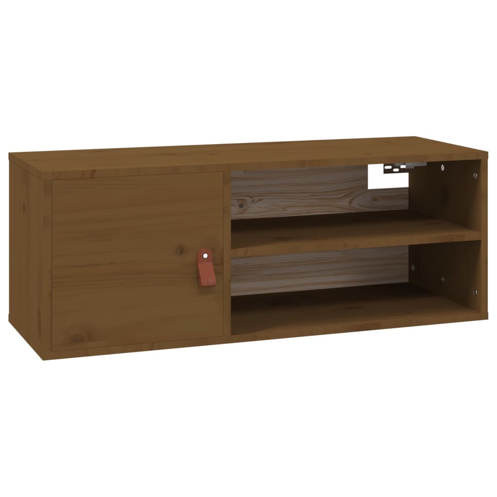 Armoire murale marron miel 80x30x30 cm en bois de pin massif