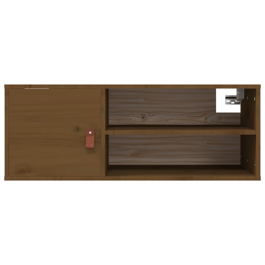 Armoire murale marron miel 80x30x30 cm en bois de pin massif