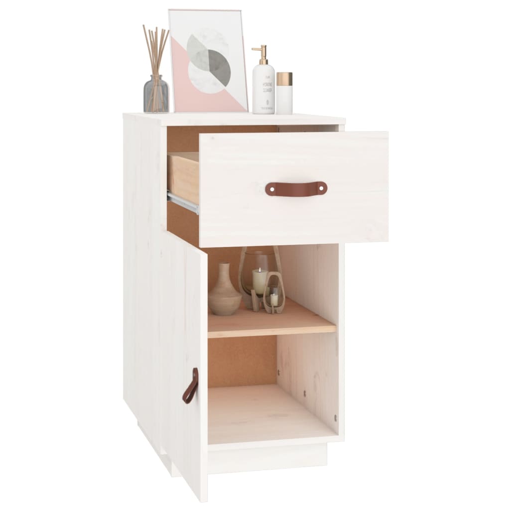 Meuble de bureau blanc 40x50x75 cm en bois de pin massif